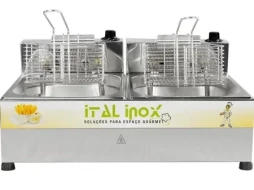 Imagem Fritadeira elétrica mesa 2 cuba 10 litros feoi-10 inox 220v  ou 127v - ital inox